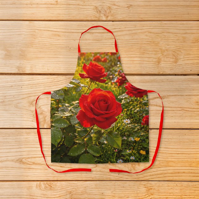 Delantal Imagen de Rosas Rojas Nº 2 (Apron with red roses)