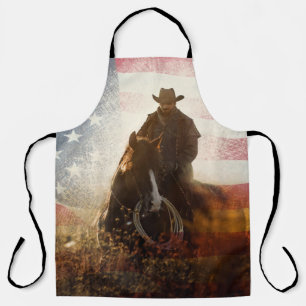 Delantal Imagen de vaquero del Día de la Independencia.