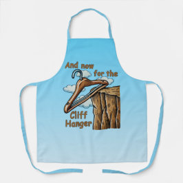 Delantal Imagen divertida de la colgante del acantilado con