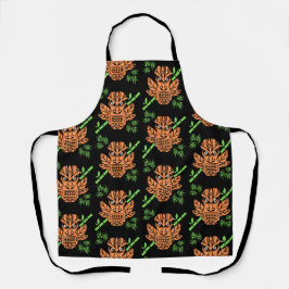 Delantal Imagen enojada de la cara de Tiki