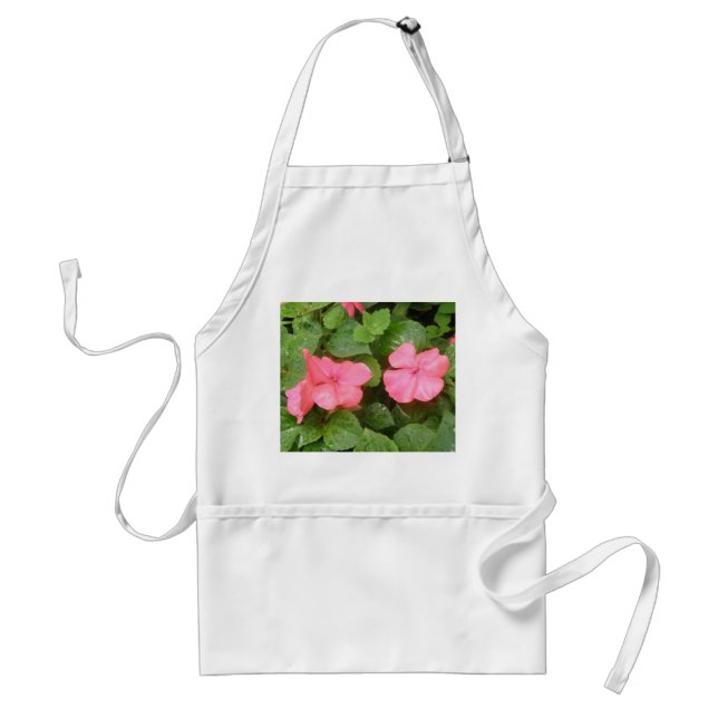 Delantal Impatios rosados flores Apron (Frente)