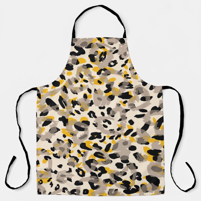 Delantal Impresión animal, fondo de textura leopardo (Anverso)