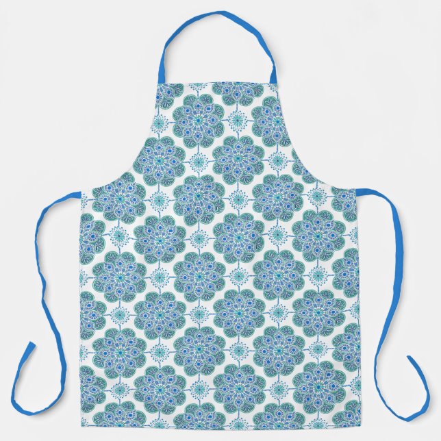Delantal Impresión azul y verde Apron (Anverso)