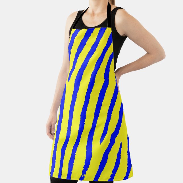 Delantal Impresión cebra (amarillo y azul) (in situ)