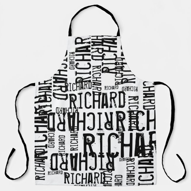 Delantal Impresión completa de Apron blanco con nombres neg (Anverso)