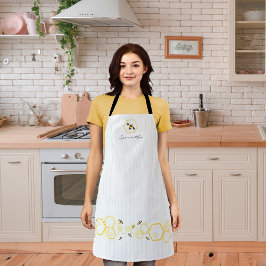 Delantal Impresión de abejas y hexágonos amarillos