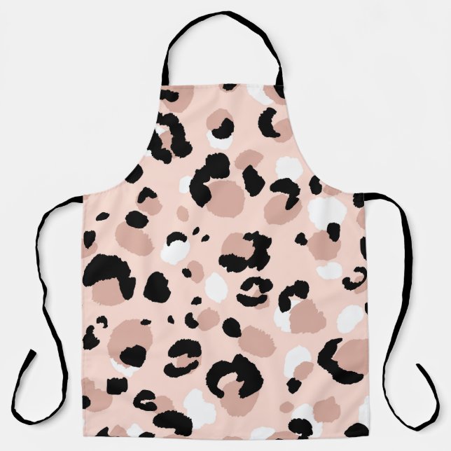 Delantal Impresión de animales leopardos abstractos moderno (Anverso)
