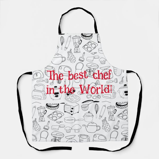 Delantal Impresión de diseño de cocina retro - personalizar (Anverso)