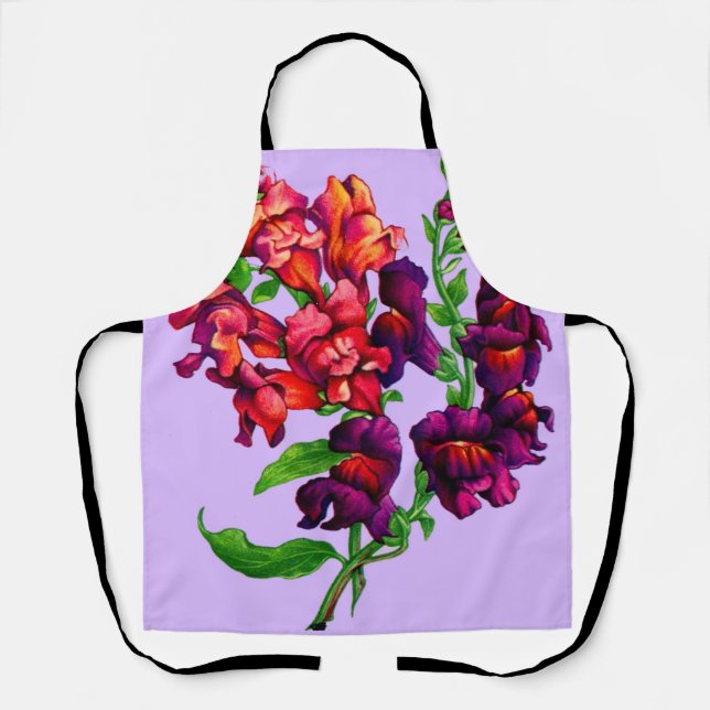 Delantal impresión de flores de Snapdragon (Anverso)