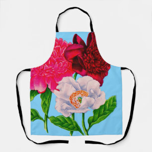 Delantal impresión de flores peony