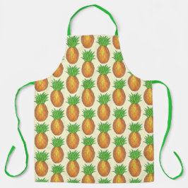 Delantal Impresión de frutas de piña hawaiana en Isla Tropi