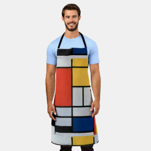 Delantal Impresión de la composición de Piet Mondrian en ro
