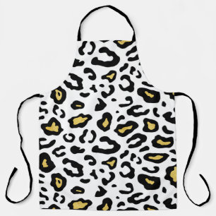 Delantal Impresión de leopardo dorado, patrón sin fisuras.