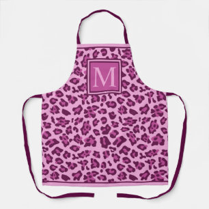 Delantal Impresión de leopardo rosado oscuro Personalizado