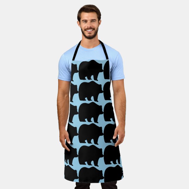 DELANTAL IMPRESIÓN DE OSO GRIZZO COCINA GRILLOUT APRON (Gastado)