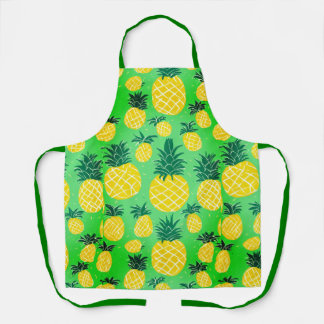 Delantal Impresión de piña - Estilo de cocina tropical.