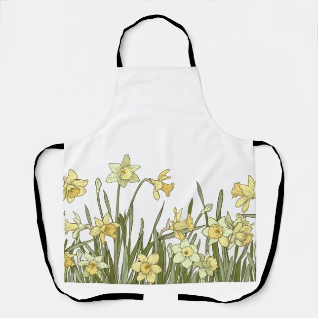 Delantal Impresión de todo sobre Apron con daffodils amaril (Anverso)