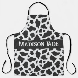 Delantal Impresión de vaca Monograma mínimo de animales