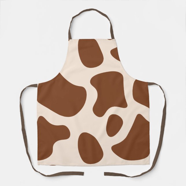 Delantal Impresión de vaca rosa y marrón (Anverso)