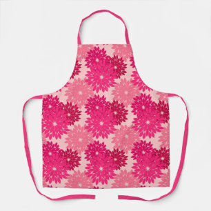 Delantal Impresión moderna de kimono floral, rosa coral