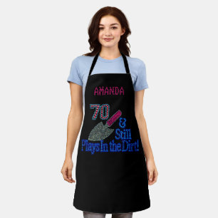 Delantal Impresión personalizada de 70th B'day en todo el m