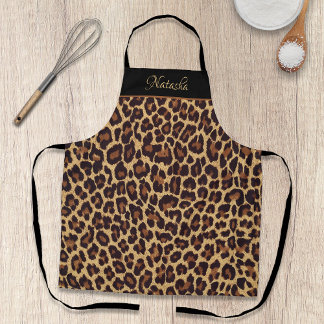Delantal Impresión personalizada de imitación de leopardo f