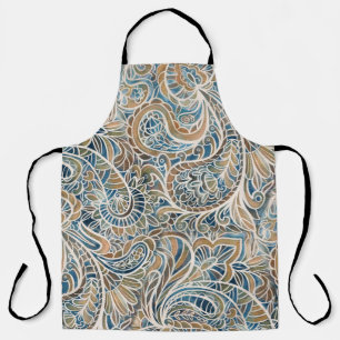 Delantal Impresión trenzada a mano con paisley multicolor