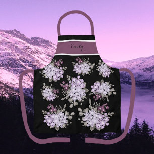 Delantal Impresionante Apron Bouquet Black and Plum Wildflo