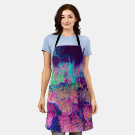 Delantal Impresionante paisaje morado y rosa caliente