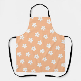 Delantal Impresionante pintura y retro floral blanco, alegr