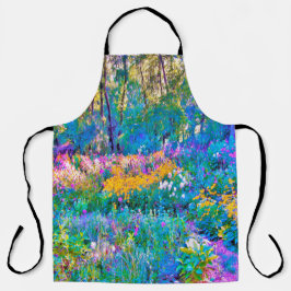 Delantal Impresionantes flores de paisaje de jardín colorid