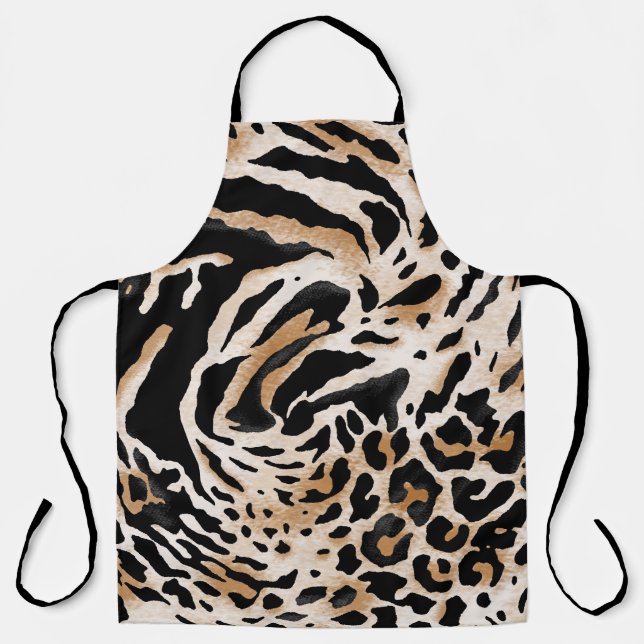 Delantal Impresiones animales: Tigre de cebra leopardo (Anverso)