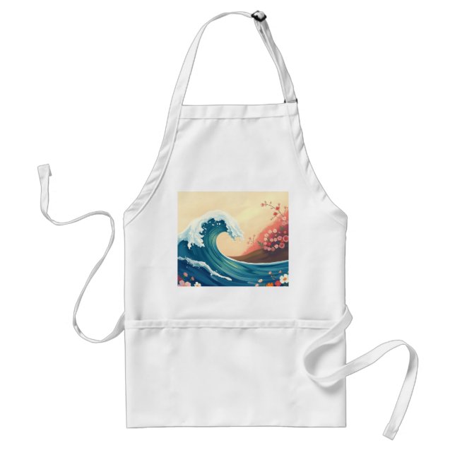 Delantal Impressionistic Ocean Wave (Frente)