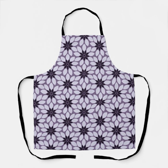 Delantal Imprimir en bloque flores de mosaico púrpura (Anverso)