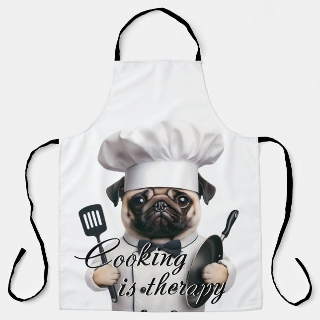 Delantal Imprimir la cocina de Apron es terapia (Anverso)