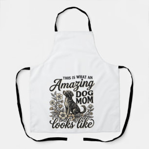 Delantal Increíble diseño floral vintage de mamá de perro_1
