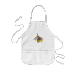 Delantal Infantil Abeja de flor con plantas silvestres