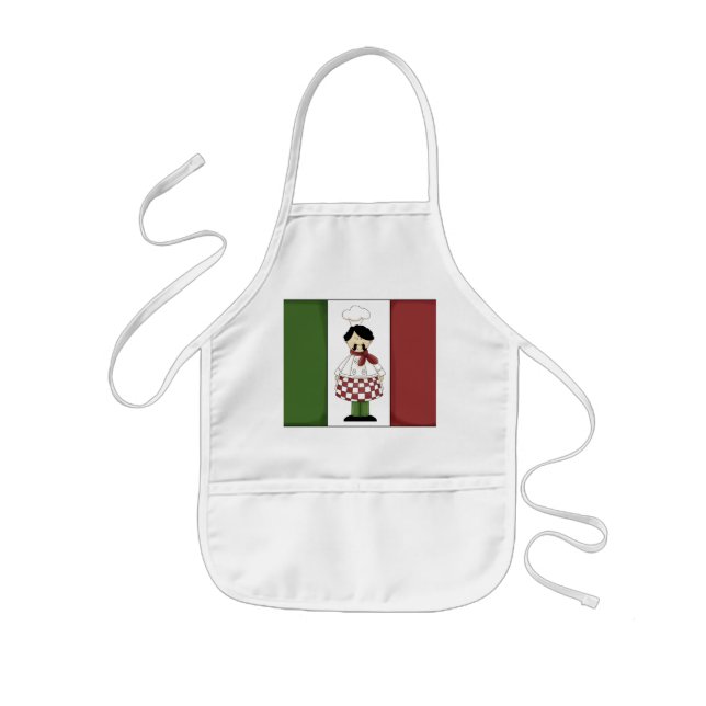 Delantal Infantil Afiche de cocina para niños del Chef Italiano (Frente)