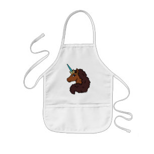 Delantal Infantil Afro Unicornio   Único