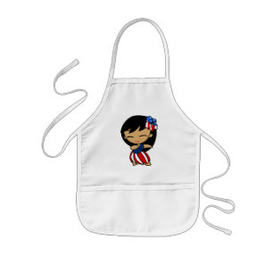 Delantal Infantil Aloha Honeys Patriotic Hula Chica Aprons
