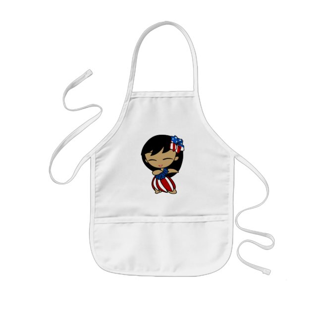 Delantal Infantil Aloha Honeys Patriotic Hula Chica Aprons (Frente)
