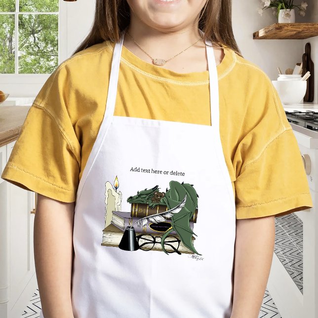 Delantal Infantil Amante de Libros Dragón Durmiente Caprichoso Verde (Subido por el creador)