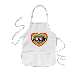Delantal Infantil Amo a Dorothy: corazón del arco iris