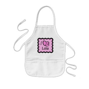 Delantal Infantil Amo la camiseta linda de Lola