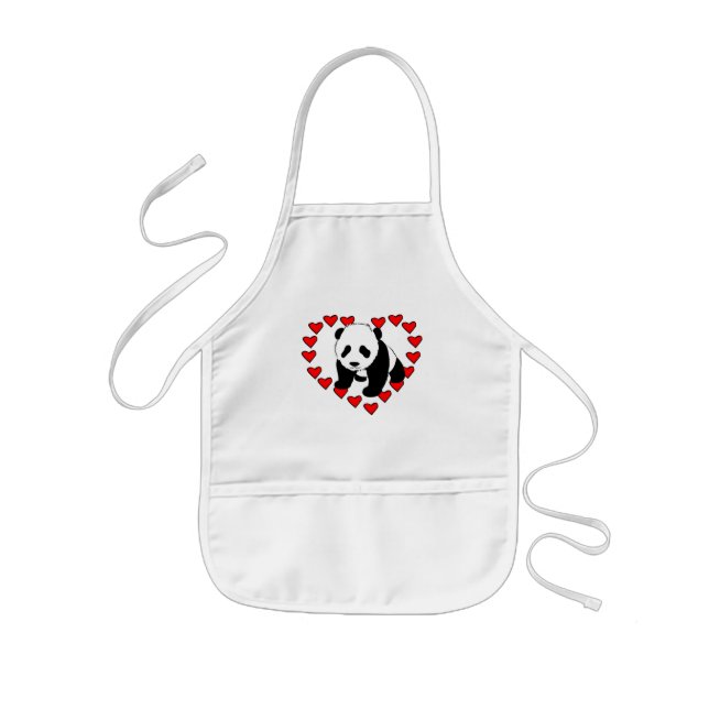 Delantal Infantil Amor del oso de panda (Frente)