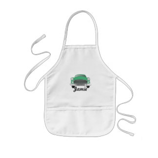 Delantal Infantil Aniversario de Green Mean Retro Car Boy