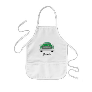 Delantal Infantil Aniversario de Green Mean Retro Car Boy