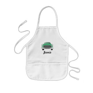 Delantal Infantil Aniversario de Green Mean Retro Car Boy