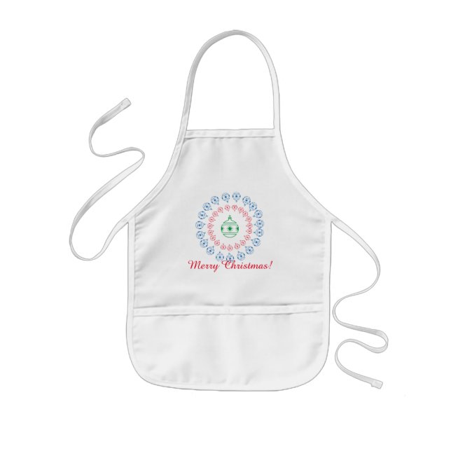 Delantal Infantil Apron - Círculos de ornamentos (Frente)