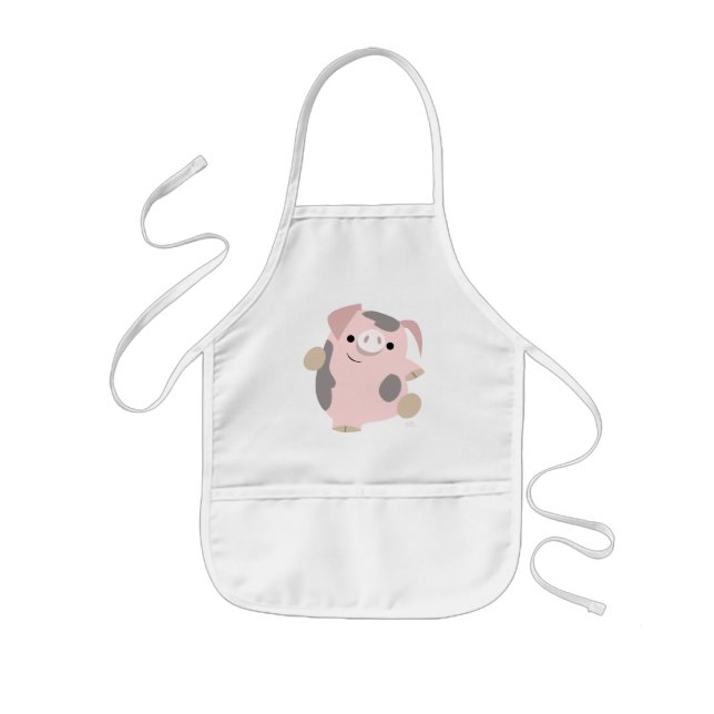 Delantal Infantil Apron de cerdo con baile de Personalizado lindo (Frente)